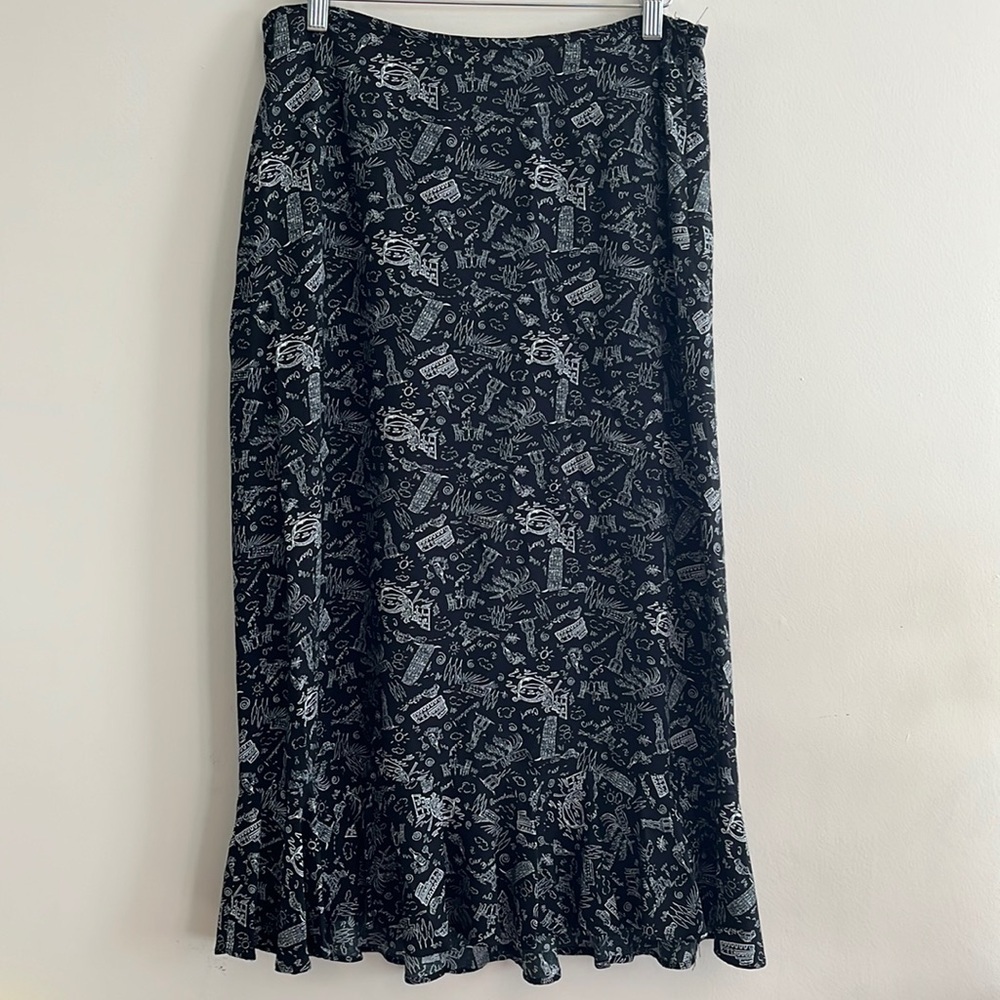 Christopher & Banks Italian Holiday Midi Skirt Ruffle‎ 8 Rome European Vacation